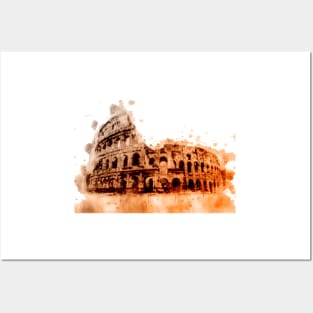 Rome Colosseum watercolor painting Posters and Art
